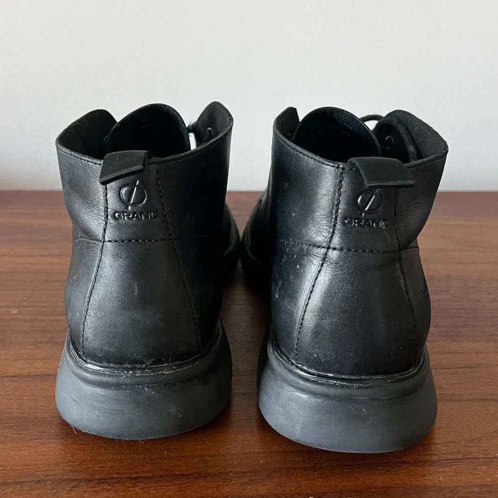 Cole Haan Chukka Boots Black Leather Grand OS Casual Comfort Mens Size 10.5
